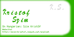 kristof szim business card
