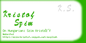 kristof szim business card